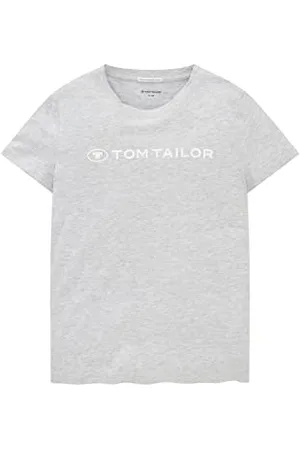 TOM TAILOR Mädchen Kinder T-Shirt mit Logoprint 1033812, Grau, 128