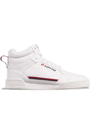 Lotto Nandu MID Unisex Sneaker, White/RED, 43 EU