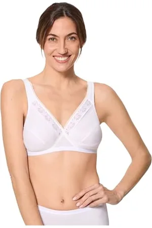 Playtex Pack of 2 Women Cotton Wireless Bras x2, White, 85C