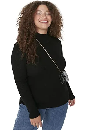 Trendyol Damen Tbbaw23an00022/Siyah Sweatshirt, , 3XL Größen