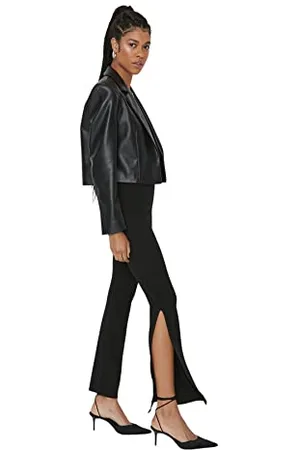 Trendyol Damen Black Culotte Fit Fit Knitted Pants, , XL EU