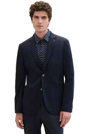 TOM TAILOR Herren Jersey Piqué Sakko mit Stretch, sky captain blue, 46