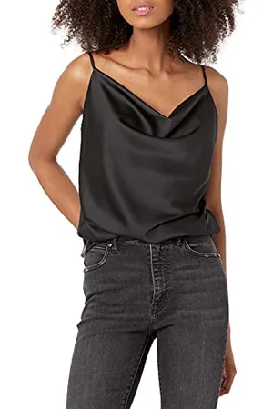THE DROP Damen Christy seidiges Cami-Top mit Wasserfallausschnitt, Stretch, , S