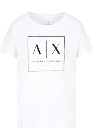 Armani Exchange Damen Genuine Cotton, Boyfriend Fit, Black Edition T-Shirt, , M EU