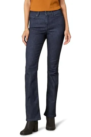 Amazon Damen Schmale mittelhohe Bootcut-Jeans, , 36 Kurz