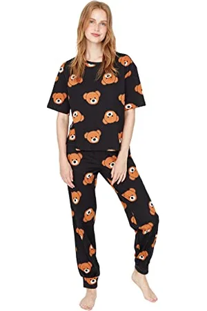 Trendyol Damen -teddybär Druckte Gestrickte Pyjamas Pajama Set, , S EU