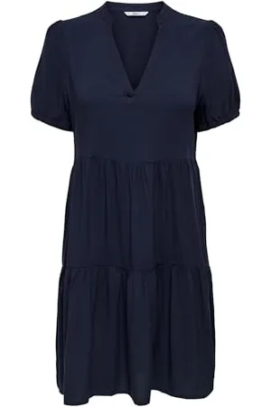 ONLY Damen Onlnova Life Vis S/S Thea Dress Solid Kleid, , Medium