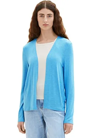 TOM TAILOR Damen Basic Sommer Cardigan , soft cloud blue, XS