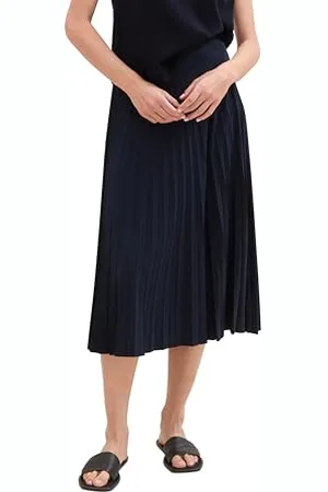 TOM TAILOR Damen 1043057 Midi Rock, 10668-Sky Captain Blue, 46
