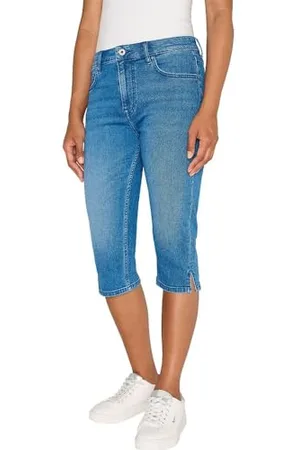 Pepe Jeans Damen Skinny Crop Hw Shorts, Blau (Denim-HU6), 26W
