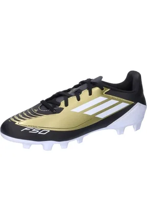 adidas Unisex F50 Club Messi Football Boots Flexible Ground Fußballschuhe, Gold/Footwear White/Carbon Black, 42 EU