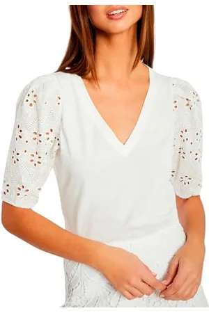 Morgan Kurzarm-T-Shirt Off White L