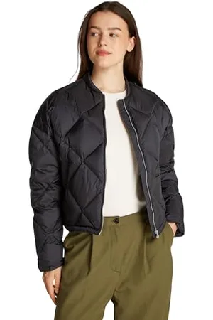 Tommy Hilfiger Damen Bomberjacke Casual Quilted Down Gesteppt, Schwarz (Black), L