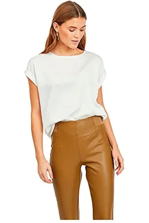 VILA VIELLETTE S/S Satin TOP/SU - NOOS