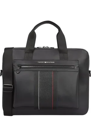 Tommy Hilfiger Herren Laptoptasche Foundation Abnehmbarer Träger, Schwarz (Black), Einheitsgröße