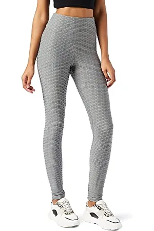FM London (2er-Pack) Gym Leggings für Damen UK | Bequeme Waben-Leggings mit nahtlosem Legging-Design | bequeme Leggings in Grau, Marine, Schwarz