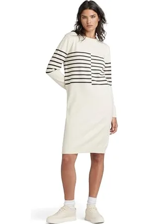 G-Star RAW Damen Broken Stripe Knitted Kleid, , M