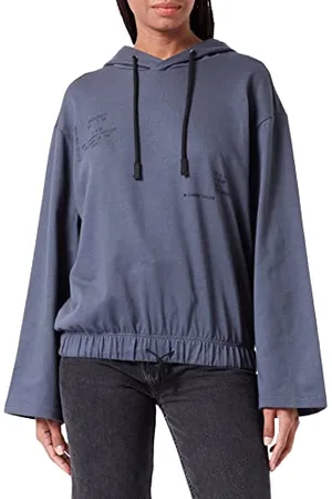 G-Star RAW Damen Text Print Hooded Loose Sweatshirt, , S