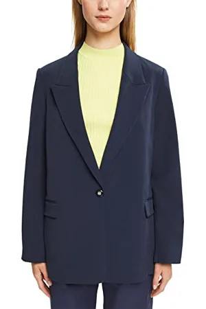 ESPRIT Collection Damen 082eo1g323 Blazer, Navy, 40 EU