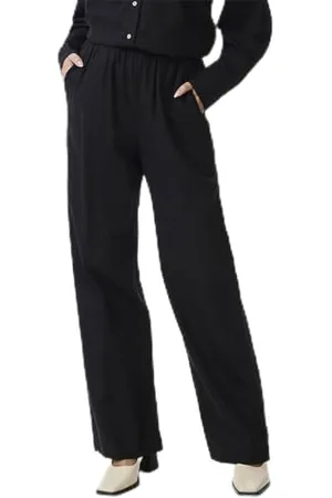 Y.A.S Y.A.S Damen FLAXY HW Linen Pant NOOS Stoffhose, Black, L
