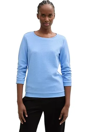 TOM TAILOR Damen 1039979 Sweatshirt, 12146-Light Blue, XL