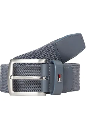 Tommy Hilfiger Herren Gürtel Denton Elastic 3,5 cm Geflochten, Grau (Overcast Grey), 115 cm