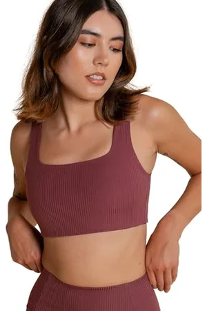 GIRLFRIEND COLLECTIVE Rib Tommy Sports Bra, Women’s Rib Ultra Soft Sports Bra, Without Underwire and Padding, for Running, Walking, Pilates, Sizes XXS-6XL