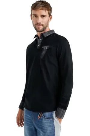 Desigual Mens Alfred Polo Shirt, Black, M
