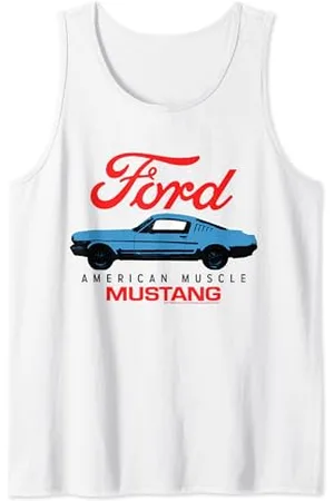 Tom Ford – Blue Mustang American Muscle Car mit rotem Logo Tank Top