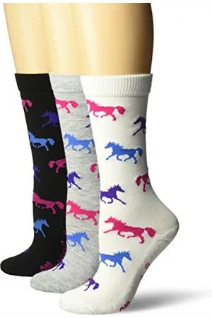 Wrangler Damen-Socken mit Pferdemotiv, 3 Paar - mehrfarbig - Medium