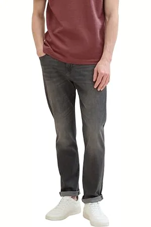TOM TAILOR Herren Josh Regular Slim Jeans mit Stretch, used dark stone grey denim, 30/30