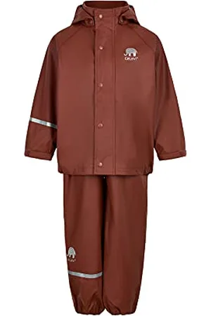 CeLaVi Unisex Kinder Basic Rainwear Set-solid PU Regenjacke, Tortoise Shell, 90