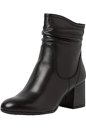 Tamaris COMFORT Damen Stiefeletten mit Absatz aus Wildleder Blockabsatz Comfort Fit, Schwarz , 37 EU