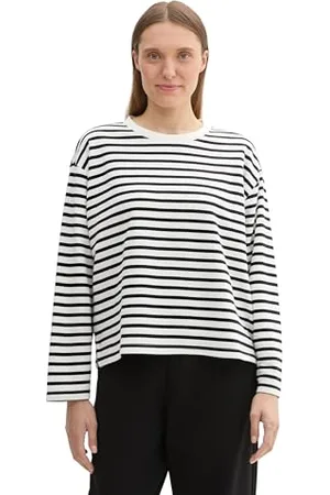 TOM TAILOR Damen Sweatshirt mit Streifen, , S