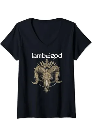 Lamb of God – Steam Skull T-Shirt mit V-Ausschnitt