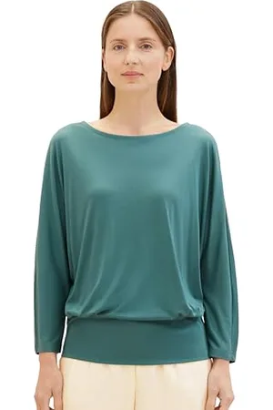 TOM TAILOR Damen Basic Langarmshirt mit U-Boot Ausschnitt, , S