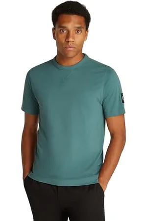 Calvin Klein Herren T-Shirt Kurzarm Badge Regular Tee Rundhalsausschnitt, Türkis (North Atlantic), 3XL