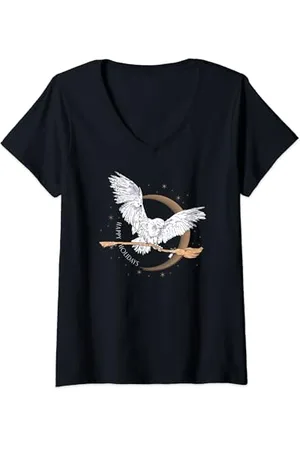 Harry Potter Happy Holidays Hedwig T-Shirt mit V-Ausschnitt