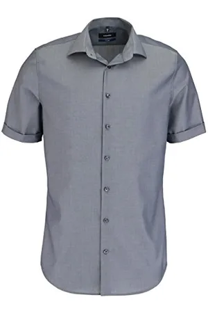 Seidensticker Herren Business-Hemd - Shaped Fit - Bügelfrei- Kent-Kragen - Kurzarm - 100% Baumwolle ( 34) 38