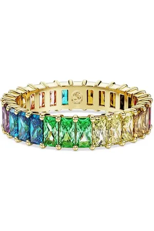 Swarovski Matrix Ring, Mehrfarbiger und Vergoldeter Damenring mit Bunten Kristallen