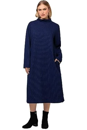 Ulla Popken Damen Sweatkleid, Struktur Kleider, , 54-56