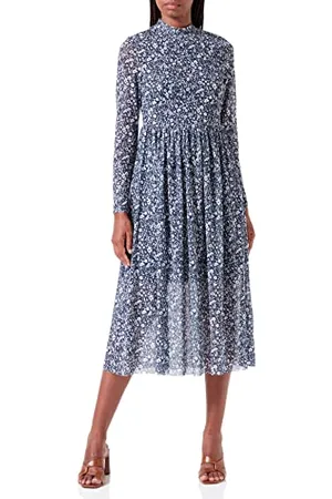 TOM TAILOR Damen Mesh Kleid mit Alloverprint 1034753, , XL