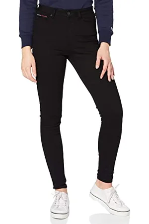 Tommy Hilfiger Damen Jeans Hose Sylvia High Waist, Schwarz (Staten Black Stretch), 27W/32L