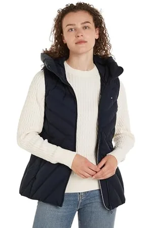 Tommy Hilfiger Damen Weste Chevron Vest Steppweste mit Kapuze, , 3XL