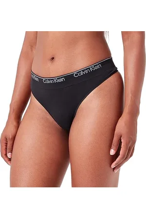 Calvin Klein Damen String Thong mit Stretch, Mehrfarbig (Black), XS