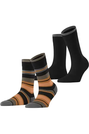 ESPRIT Damen Socken Retro Stripe Multipack W So Baumwolle gemustert 2 Paar, , 35-38