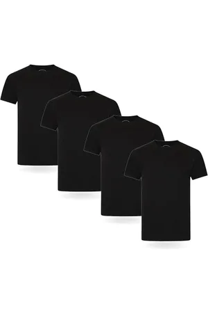FM London (4er-Pack) Bio-T-Shirt für Herren - Mittelschwere Herren-T-Shirts Multipack Ideal für den Alltag - Tag-frei, bequem, weich