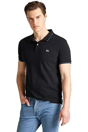 Lee Herren Pique Polo Black Poloshirt, , 5XL