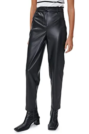 Koton Women Faux Leather Trousers Slim Leg