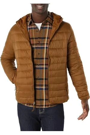 Amazon Herren Leichte, Wasserabweisende, verstaubare Kapuzenjacke, , S